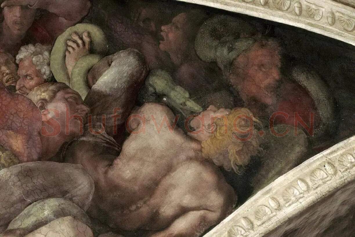 米开朗基罗西斯廷教堂壁画《铜蛇》局部 (3)