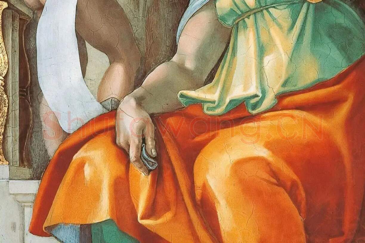 米开朗基罗西斯廷教堂壁画《德尔斐斯贞女》局部 (2)