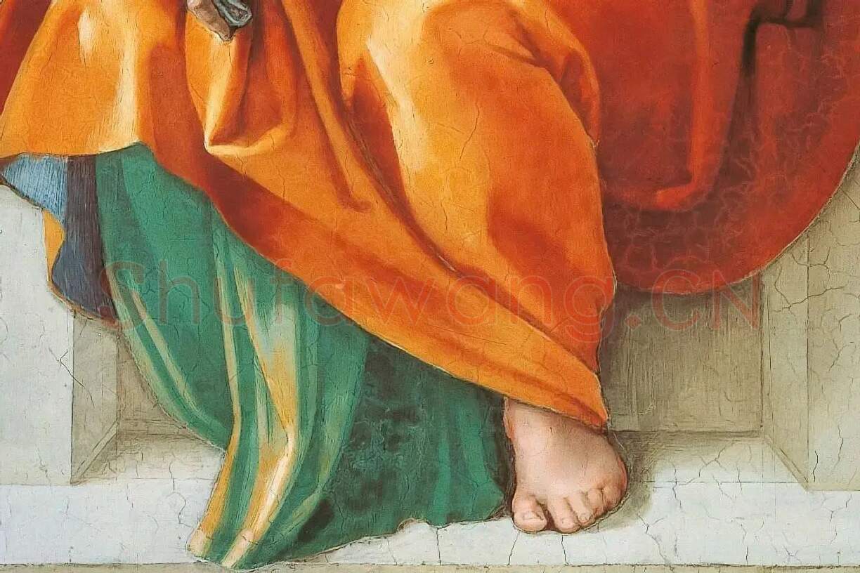 米开朗基罗西斯廷教堂壁画《德尔斐斯贞女》局部 (3)