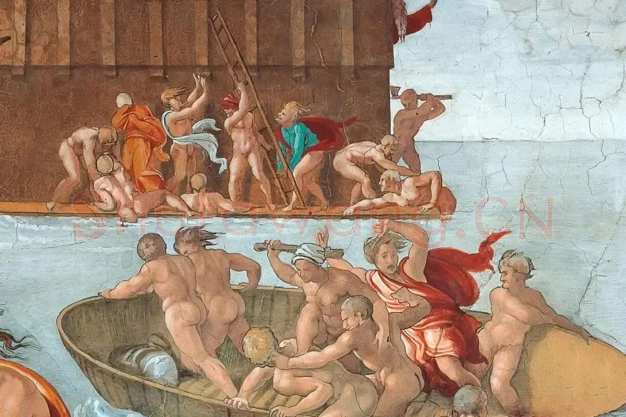 米开朗基罗壁画《洪水》局部 (2)