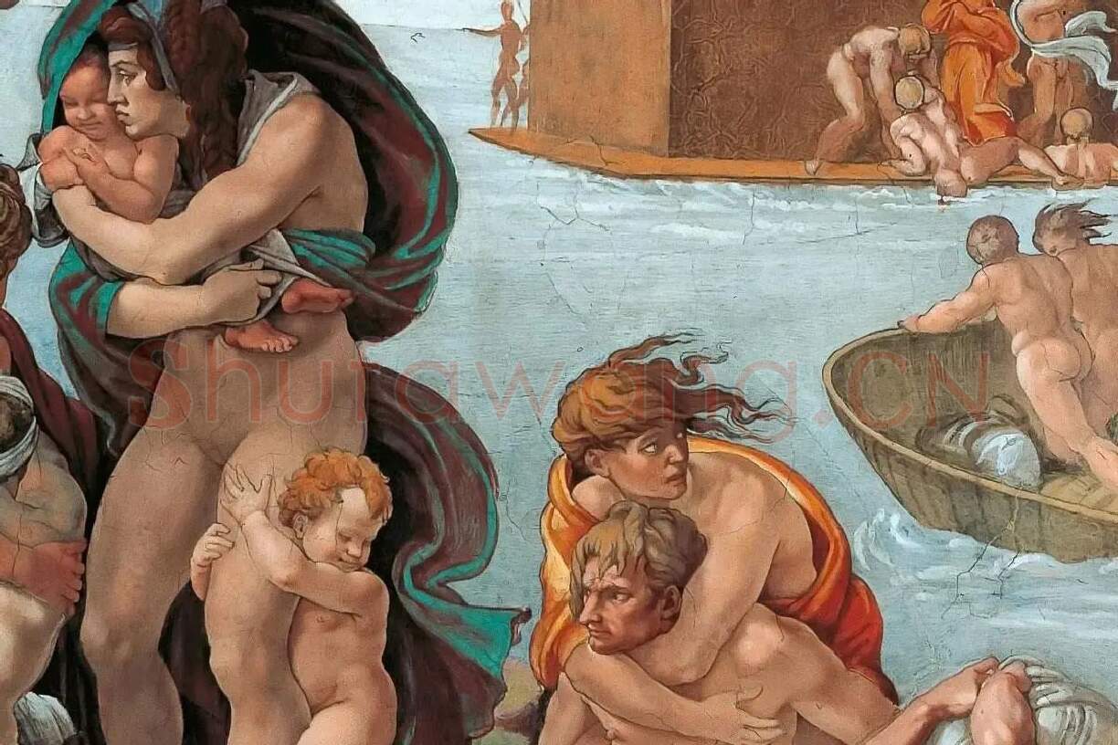米开朗基罗壁画《洪水》局部 (4)
