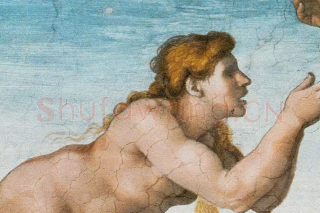 米开朗基罗壁画作品《创造夏娃》局部 (2)