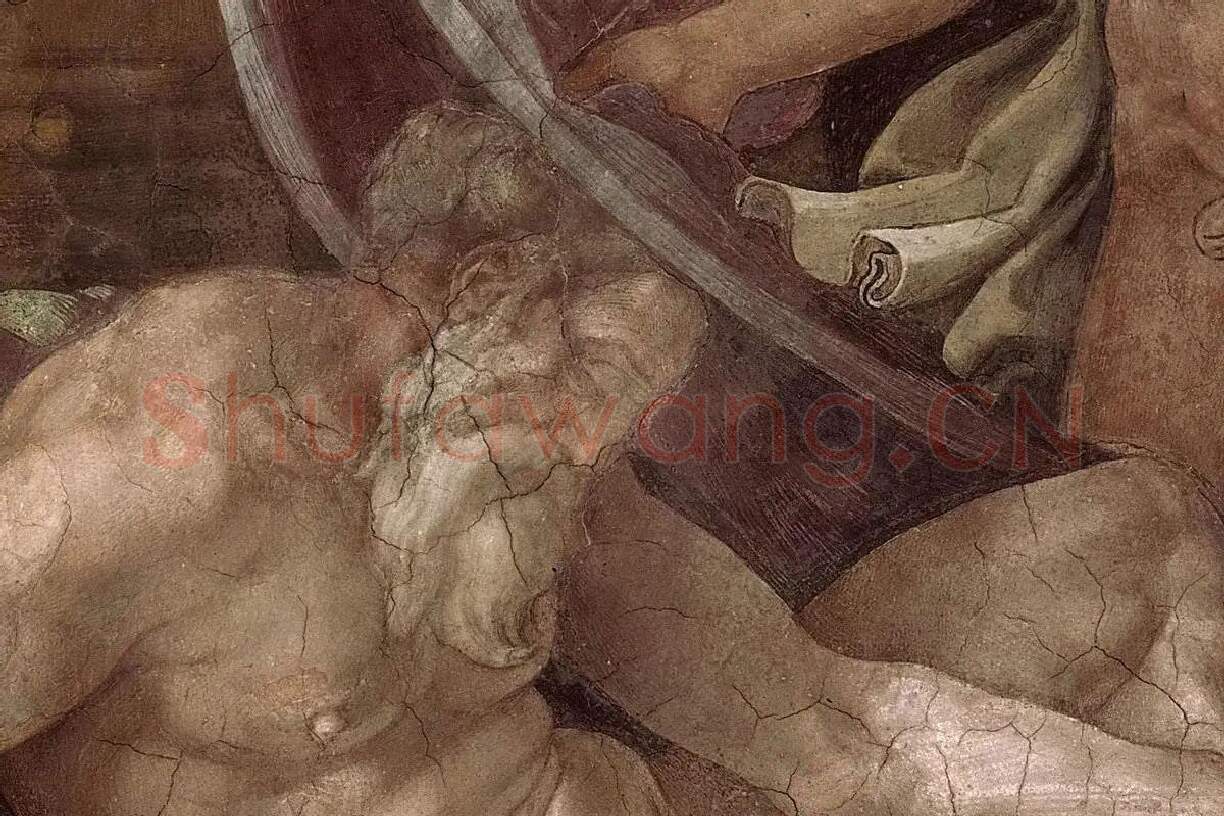 米开朗基罗西斯廷教堂壁画《诺亚醉酒》局部 (1)