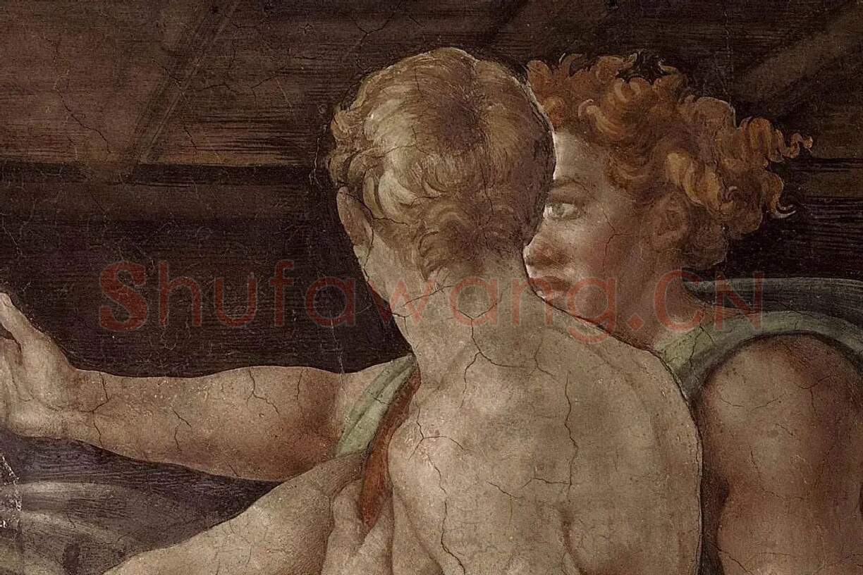 米开朗基罗西斯廷教堂壁画《诺亚醉酒》局部 (3)