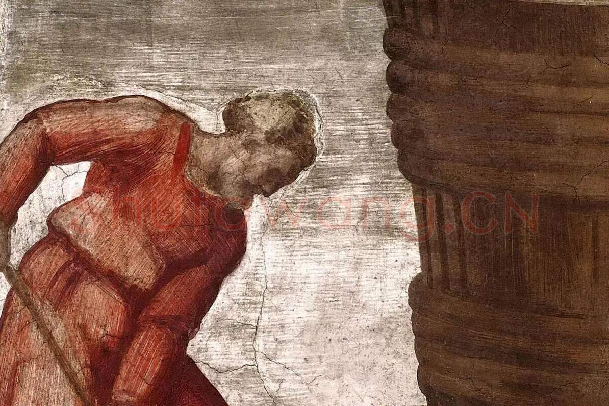 米开朗基罗西斯廷教堂壁画《诺亚醉酒》局部 (4)