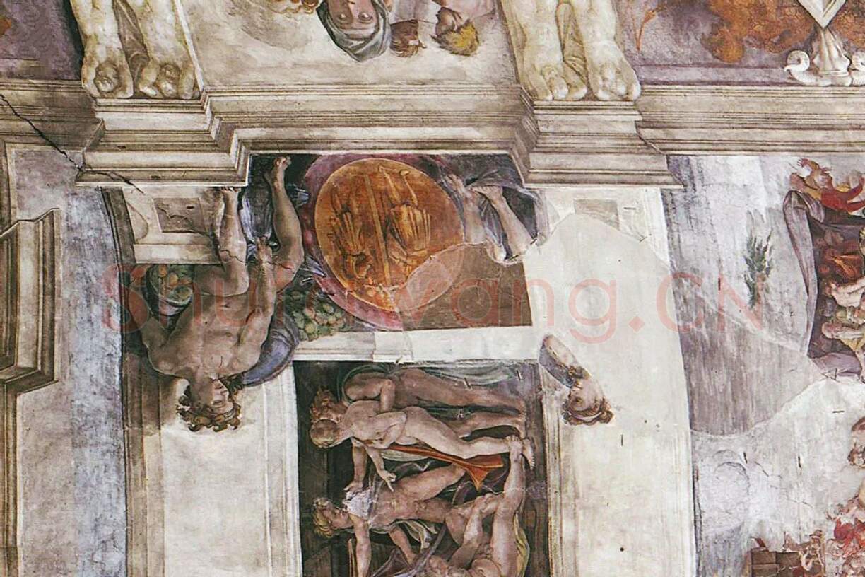 米开朗基罗壁画《西斯廷教堂天顶画》高清大图局部 (1)