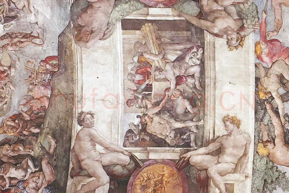 米开朗基罗壁画《西斯廷教堂天顶画》高清大图局部 (2)