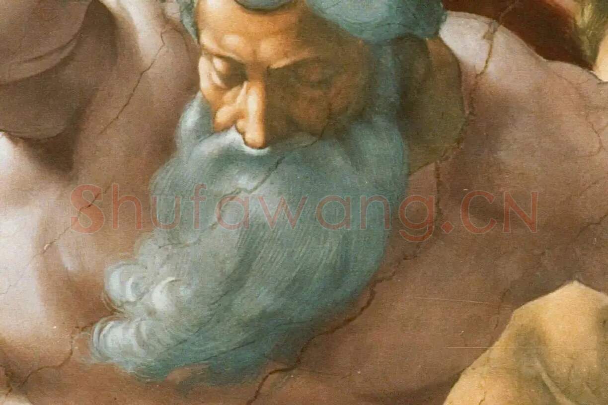 米开朗基罗西斯廷教堂壁画《上帝分离陆地和水域》局部 (1)