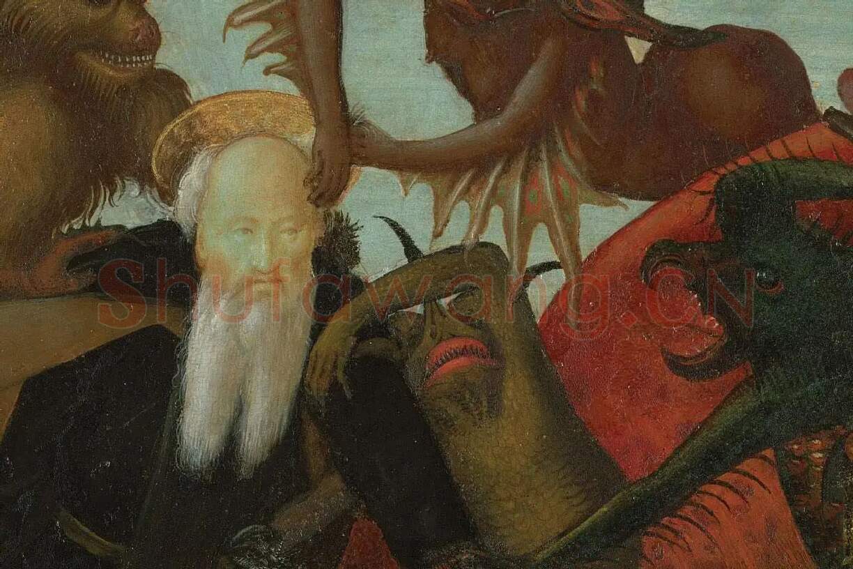 米开朗基罗油画作品《圣安东尼的痛苦》局部 (1)