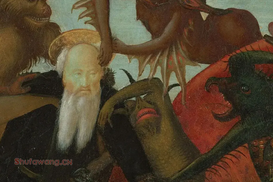 米开朗基罗油画作品《圣安东尼的痛苦》局部 (1)