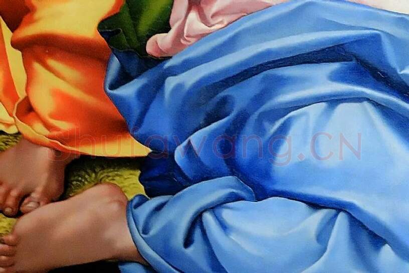 米开朗基罗油画作品《圣家与圣洗者约翰》局部 (3)