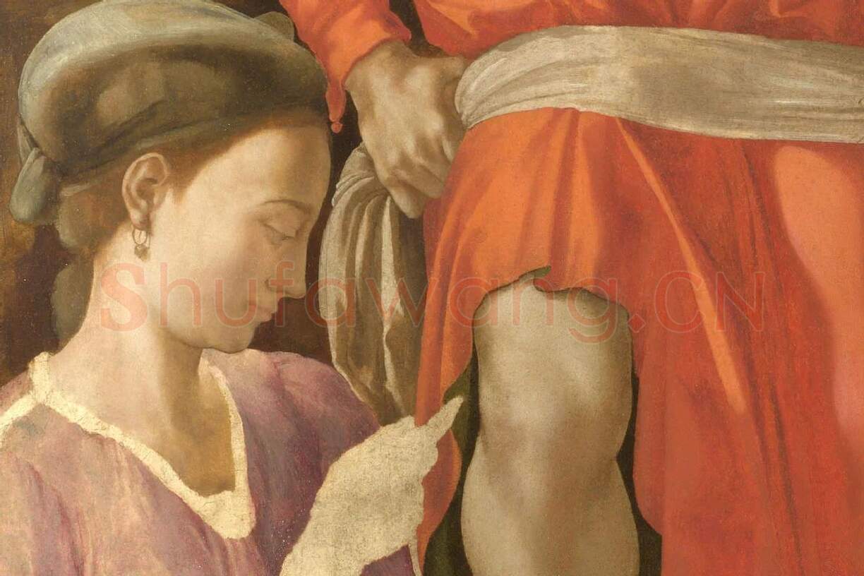 米开朗基罗蛋彩画作品《安葬》局部 (3)
