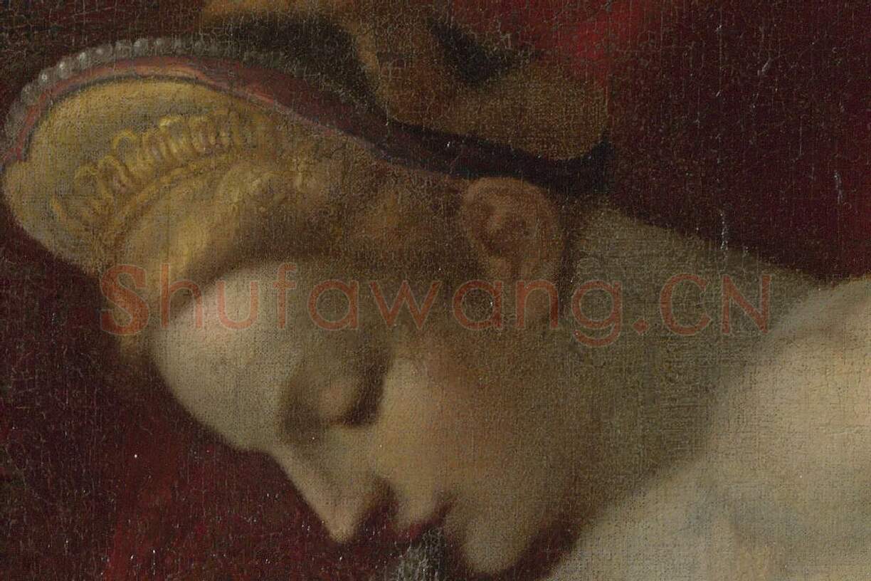 米开朗基罗绘画作品《列达与天鹅》局部 (1)