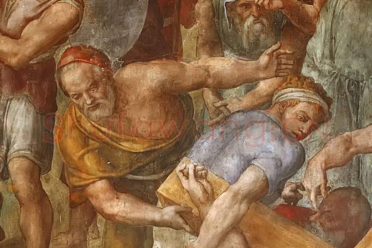 米开朗基罗壁画作品《圣彼得殉道》局部 (2)