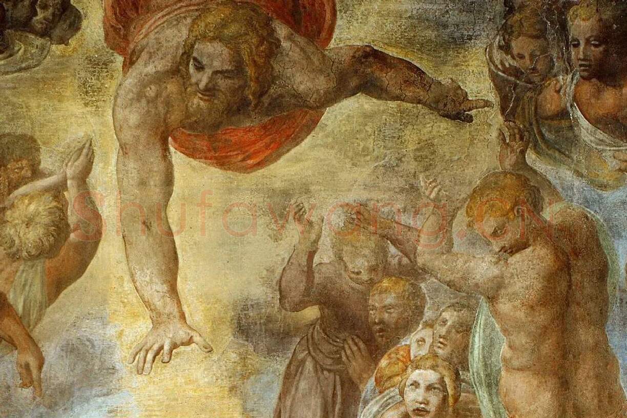 米开朗基罗壁画作品《扫罗的改变》局部 (1)