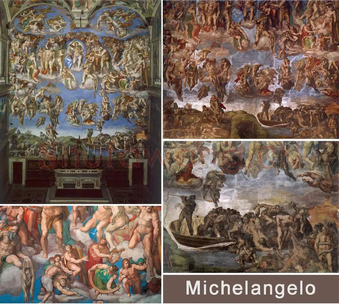 米开朗基罗大型壁画作品《最后的审判》高清大图_02