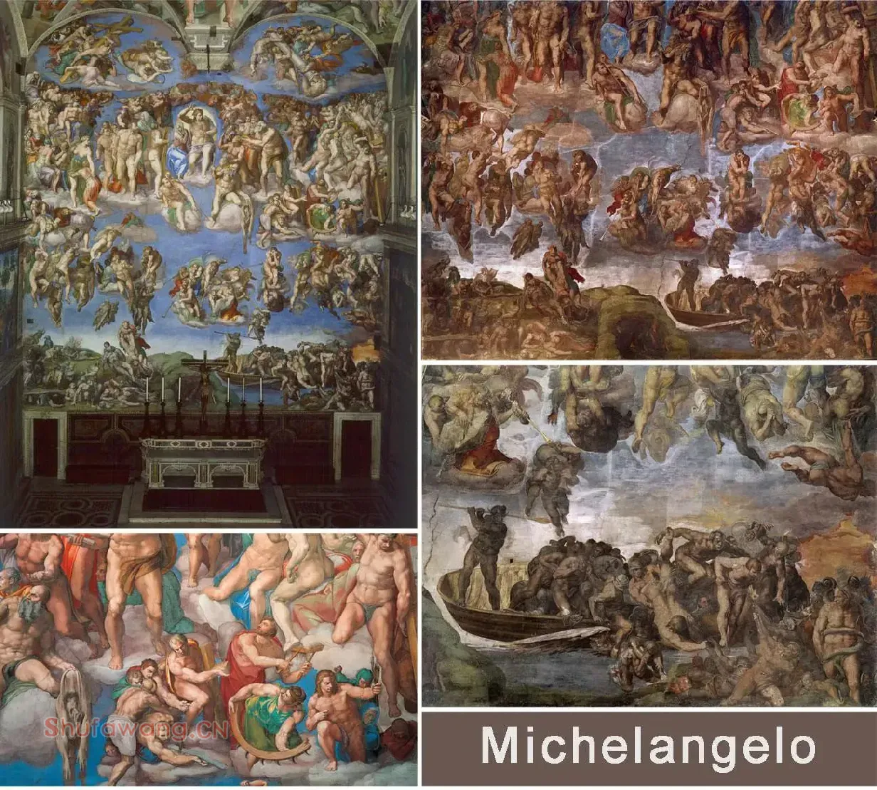 米开朗基罗大型壁画作品《最后的审判》高清大图_02