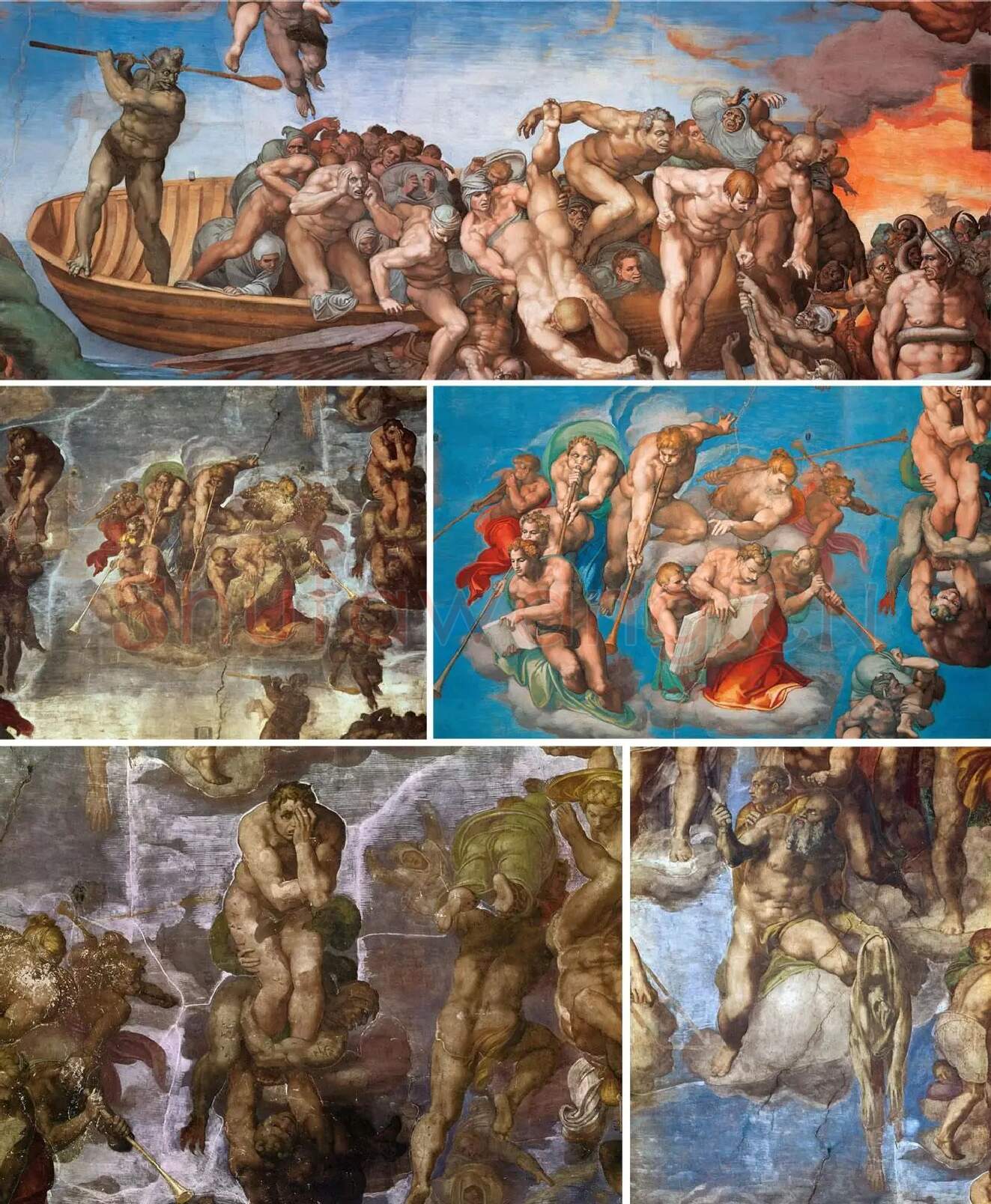 米开朗基罗大型壁画作品《最后的审判》高清大图_03