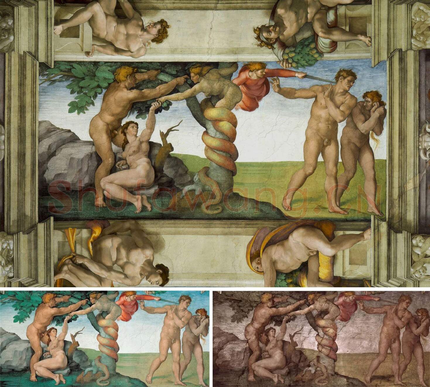 米开朗基罗壁画《逐出伊甸园》高清大图