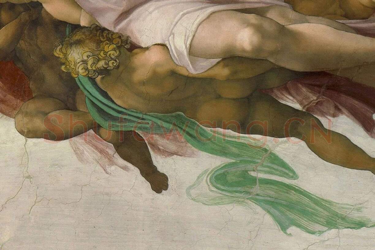 米开朗基罗壁画作品《创造亚当》局部 (6)