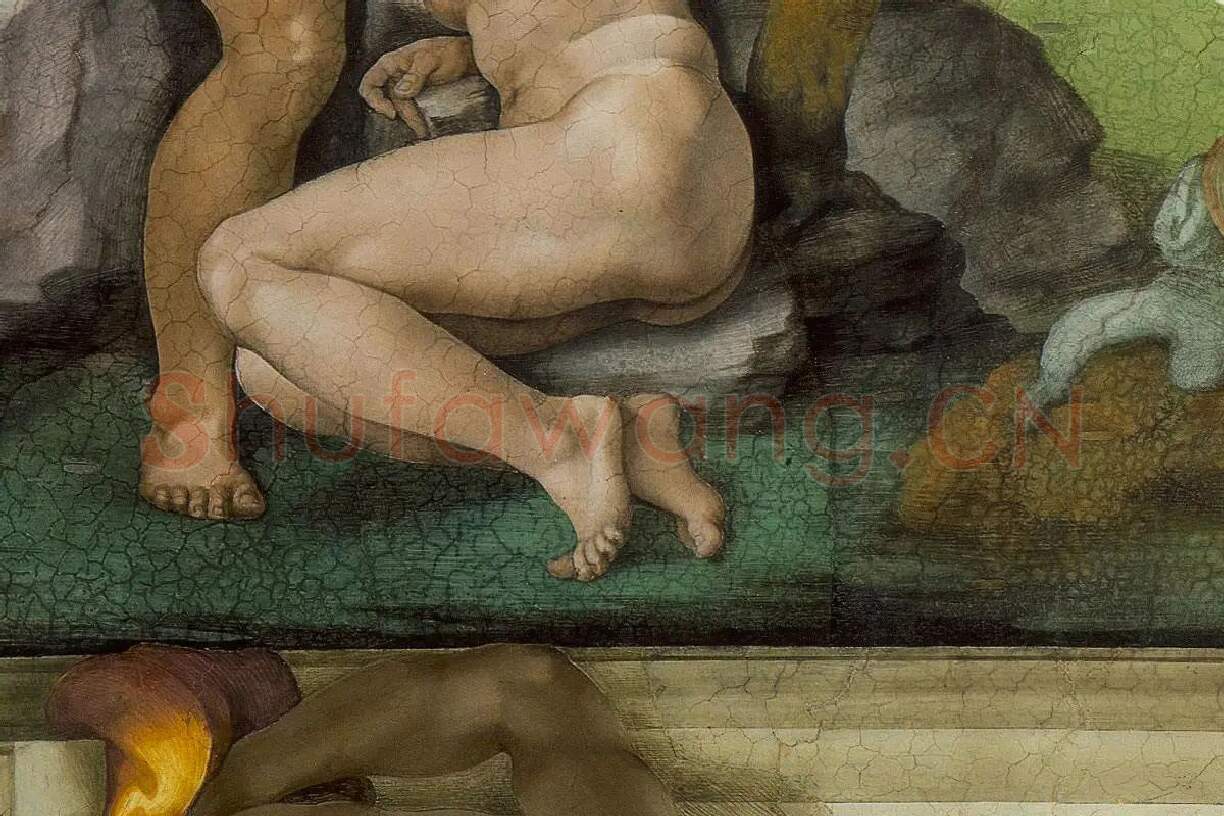 米开朗基罗壁画《逐出伊甸园》局部 (3)