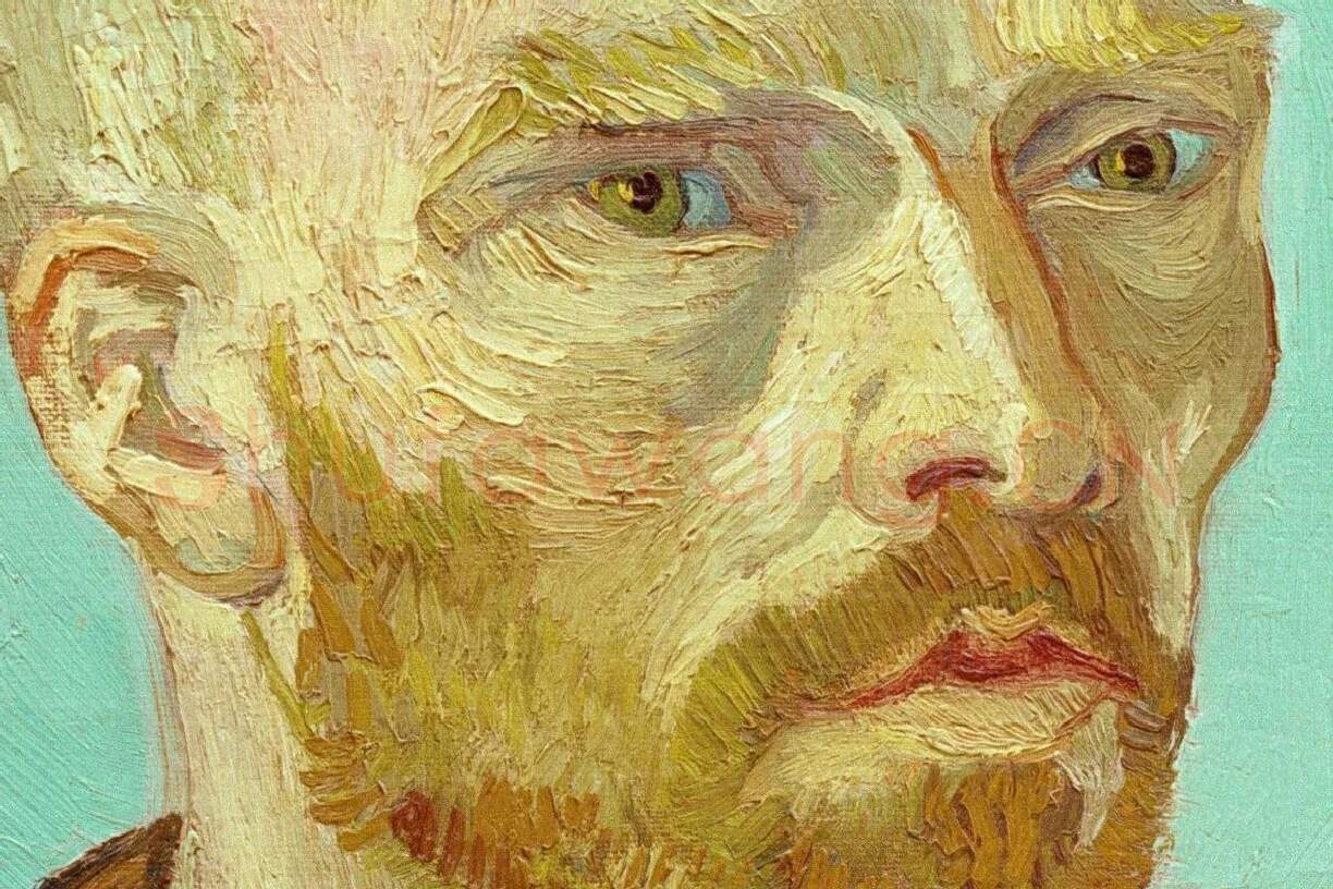 梵高《献给高更的自画像》局部 (1)