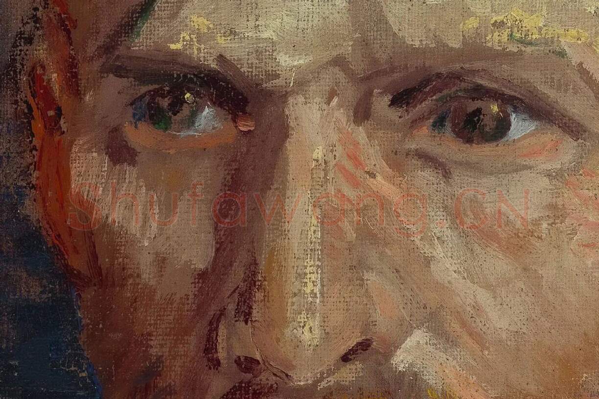 梵高油画头像作品《自画像》局部 (1)