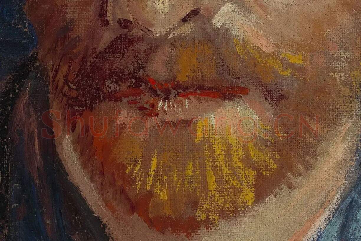 梵高油画头像作品《自画像》局部 (2)