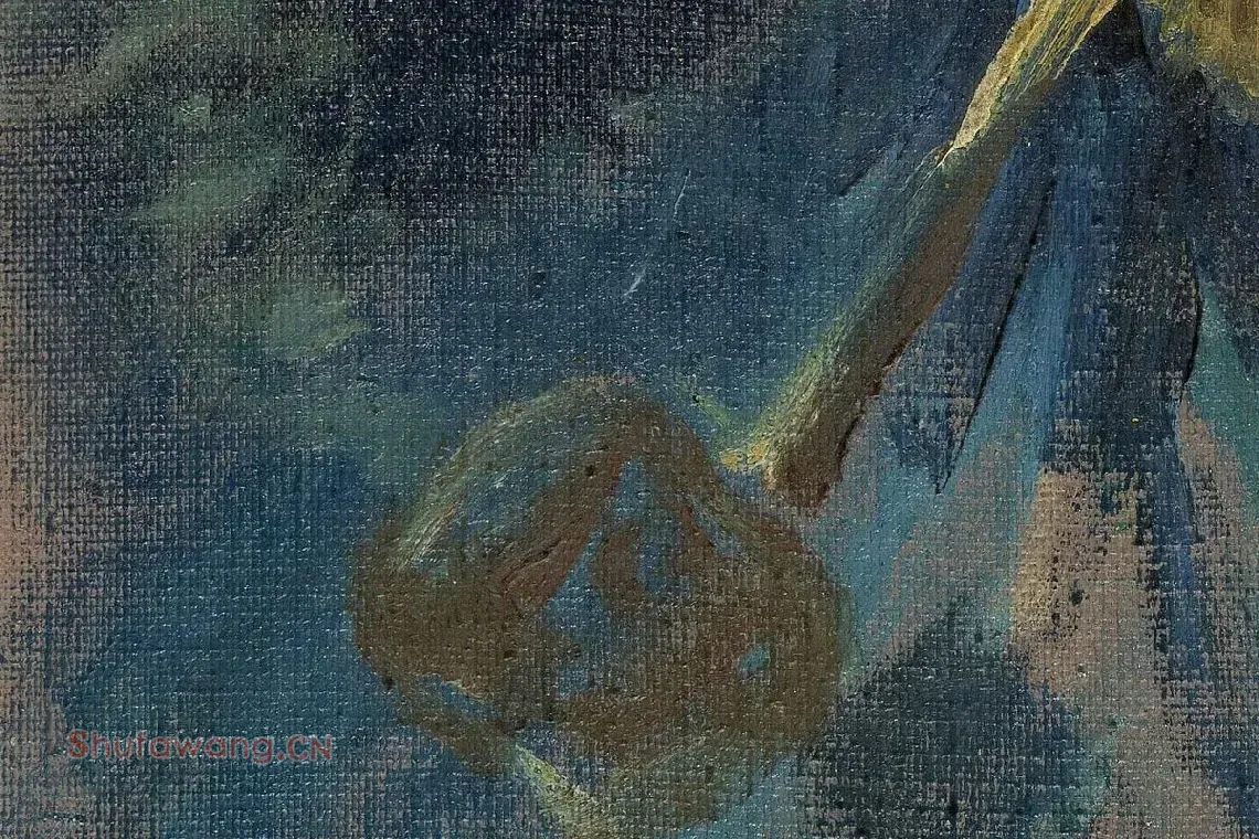 梵高作品《叼着烟斗与带着草帽的自画像》局部 (3)