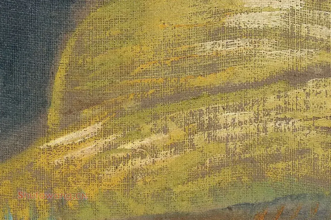 梵高作品《叼着烟斗与带着草帽的自画像》局部 (4)