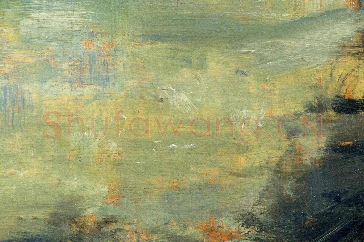 修拉油画风景作品《圣图安风景》局部 (2)