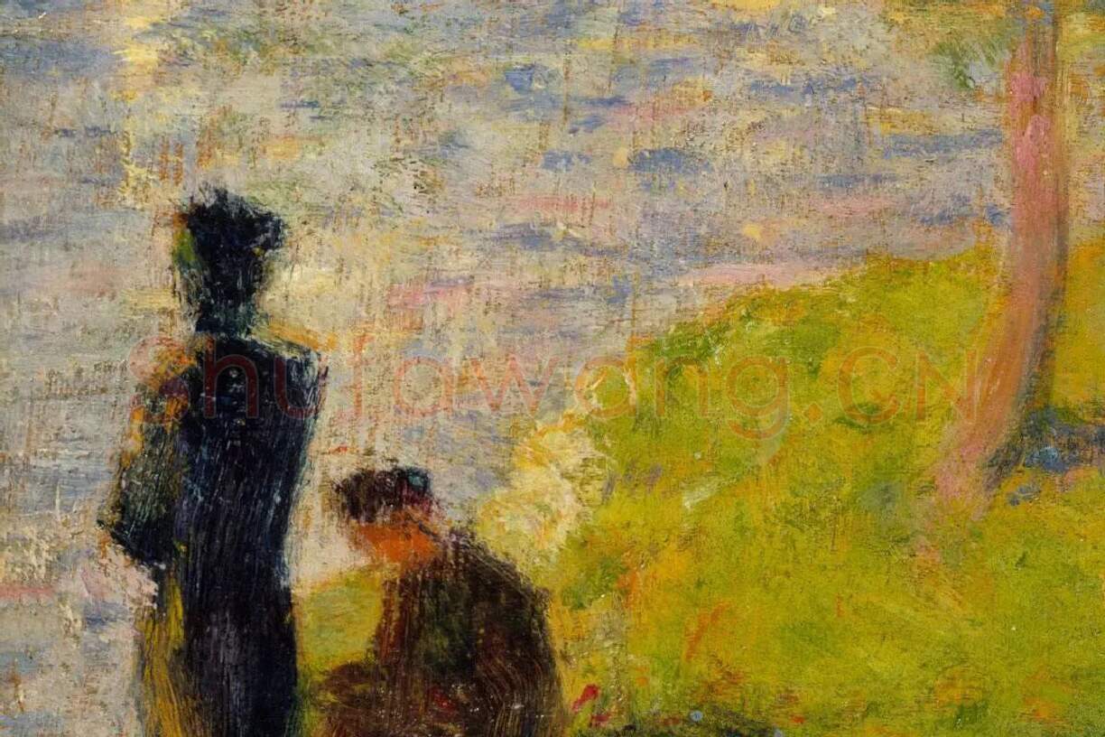 乔治·修拉油画风景《大碗岛创作研究》局部 (1)