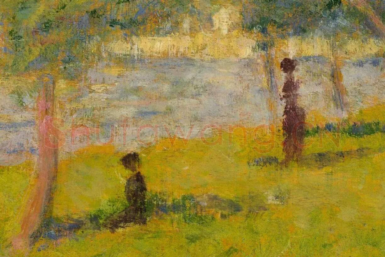 乔治·修拉油画风景《大碗岛创作研究》局部 (2)