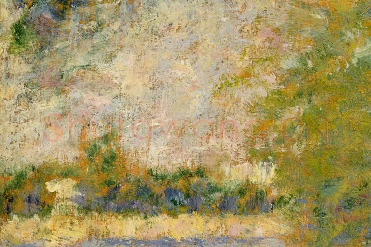 乔治·修拉油画风景《大碗岛创作研究》局部 (3)