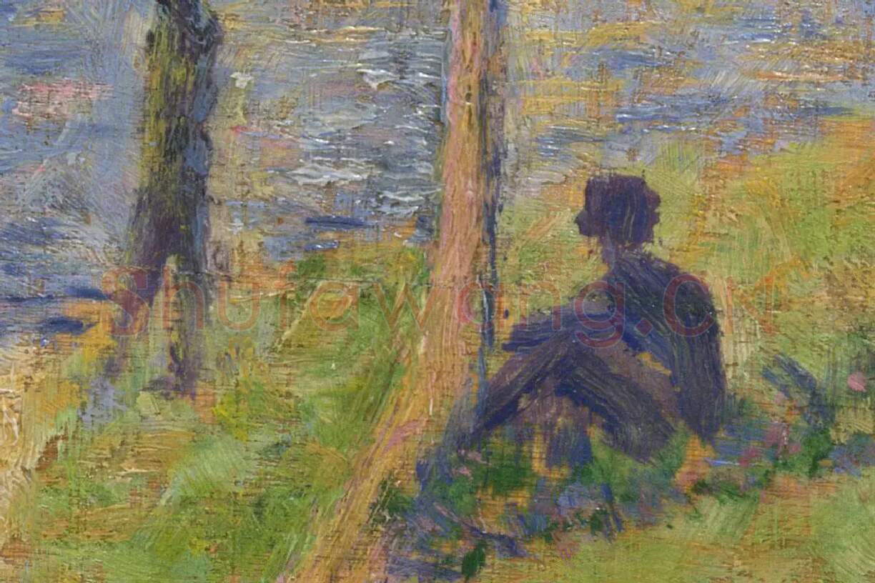 乔治·修拉油画《大碗岛创作研究》局部 (1)