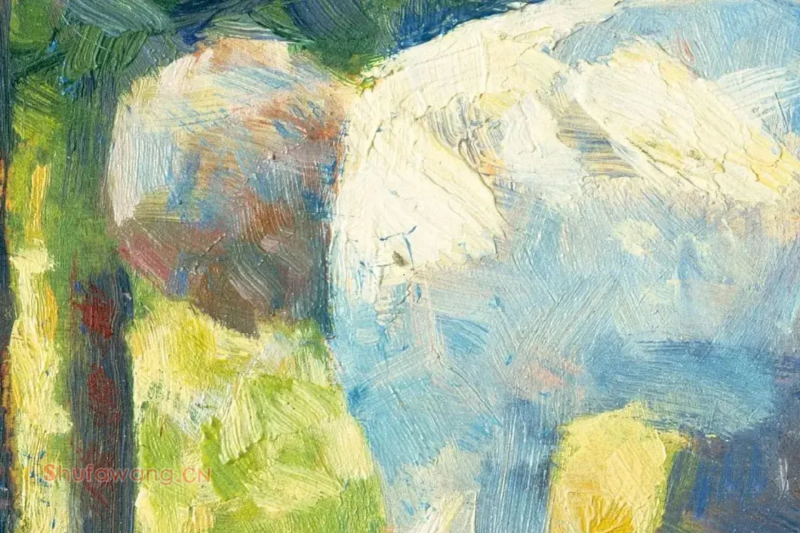 乔治·修拉油画作品《园丁》局部 (1)