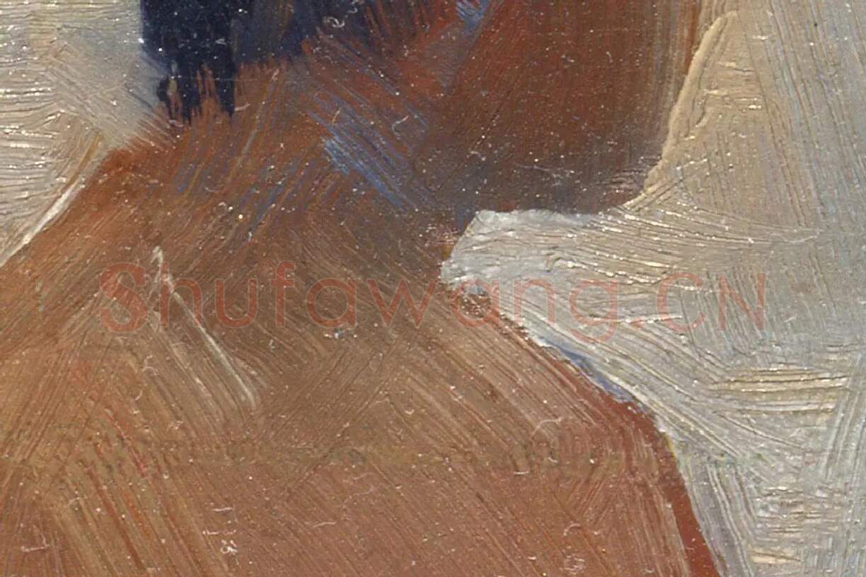 乔治·修拉油画创作稿《安涅尔浴场创作研究》局部 (1)