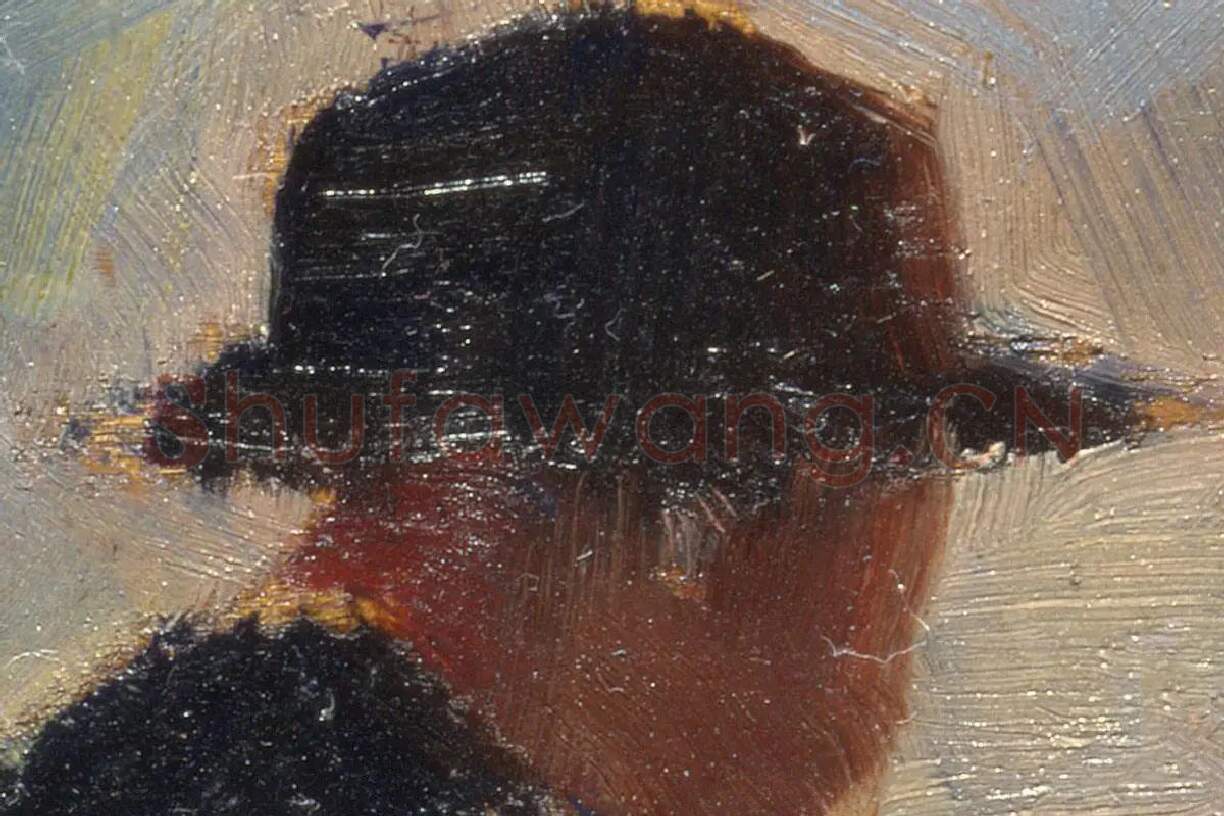 乔治·修拉油画创作稿《安涅尔浴场创作研究》局部 (2)