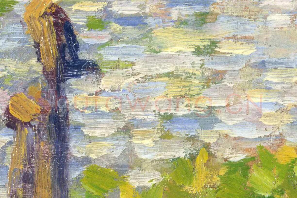 修拉点彩画作品《晨间漫步》局部 (1)