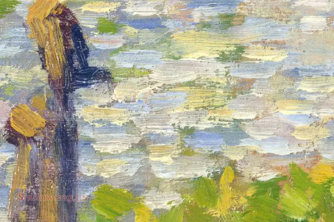 修拉点彩画作品《晨间漫步》局部 (1)