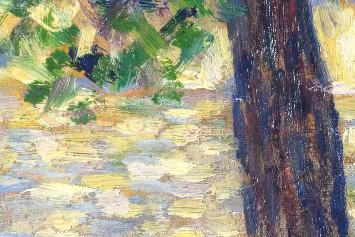 修拉点彩画作品《晨间漫步》局部 (2)