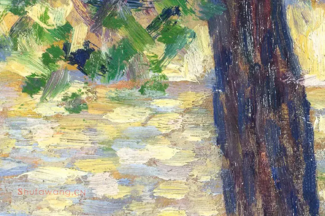 修拉点彩画作品《晨间漫步》局部 (2)