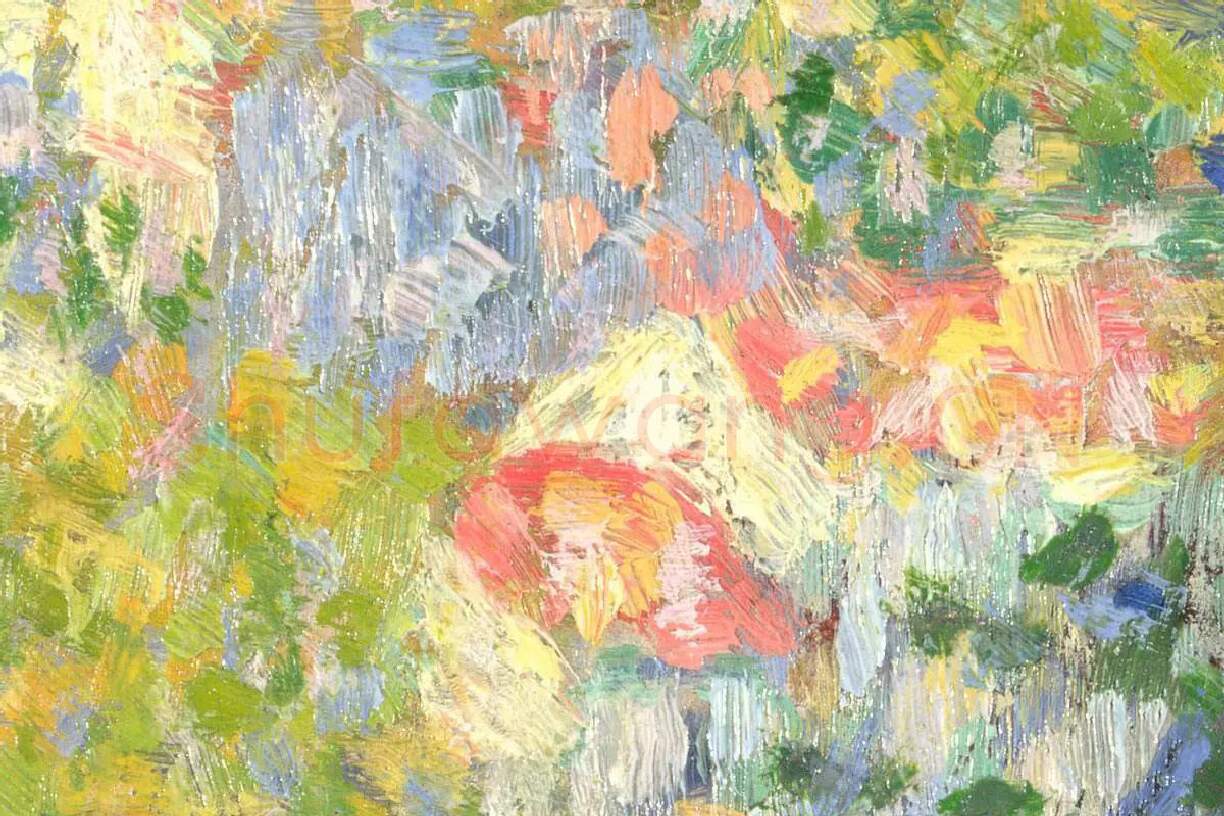 修拉点彩画作品《晨间漫步》局部 (3)