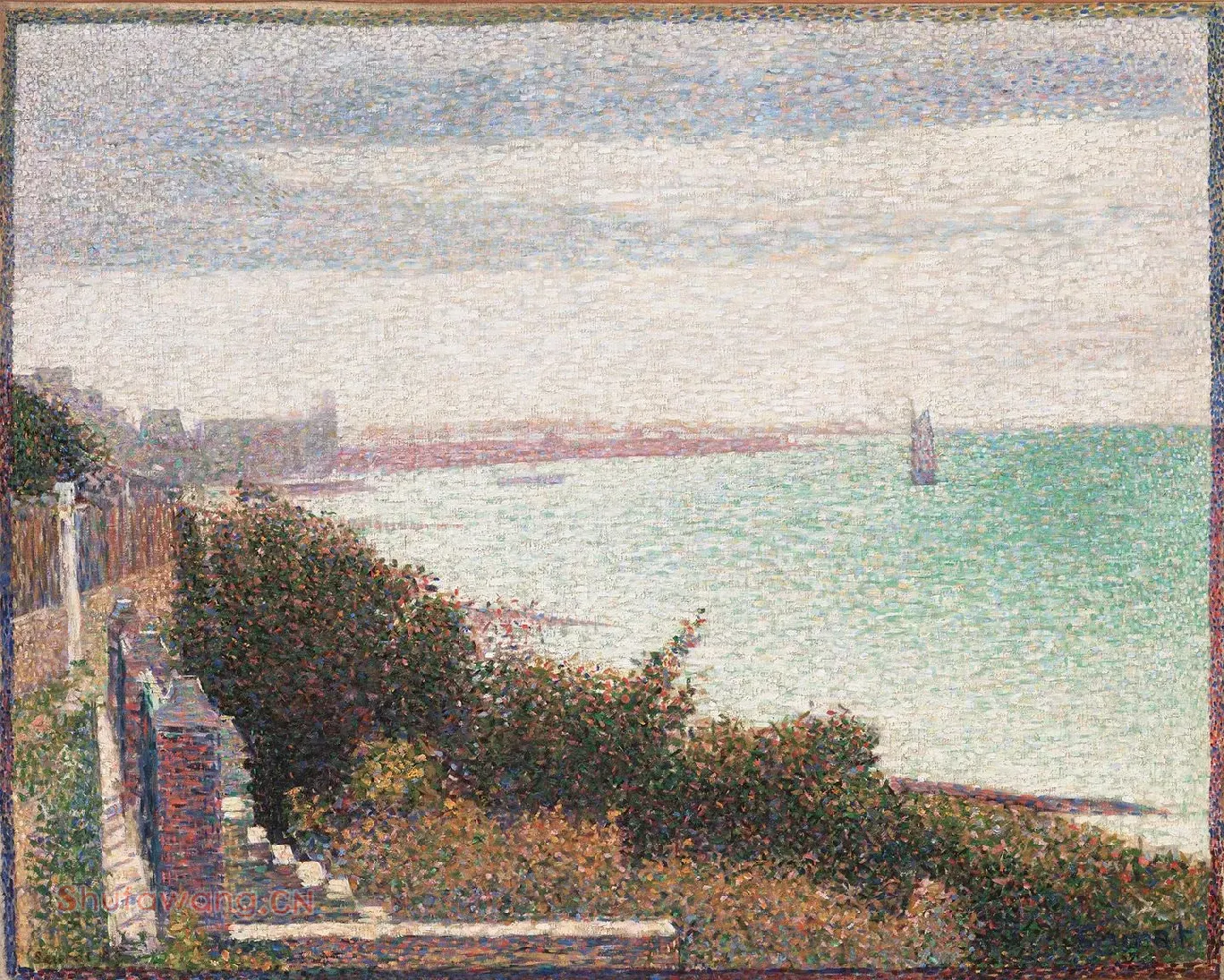 乔治·修拉点彩画《海峡风景》油画作品