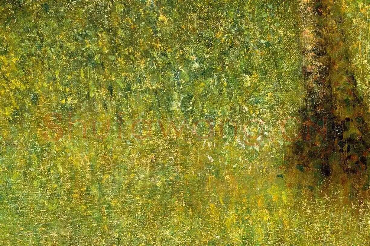 乔治·修拉油画风景《庞陶伯特森林》局部 (1)