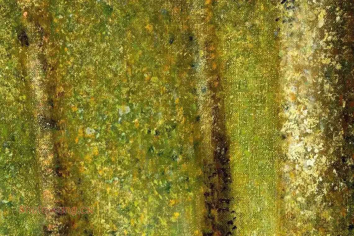 乔治·修拉油画风景《庞陶伯特森林》局部 (2)
