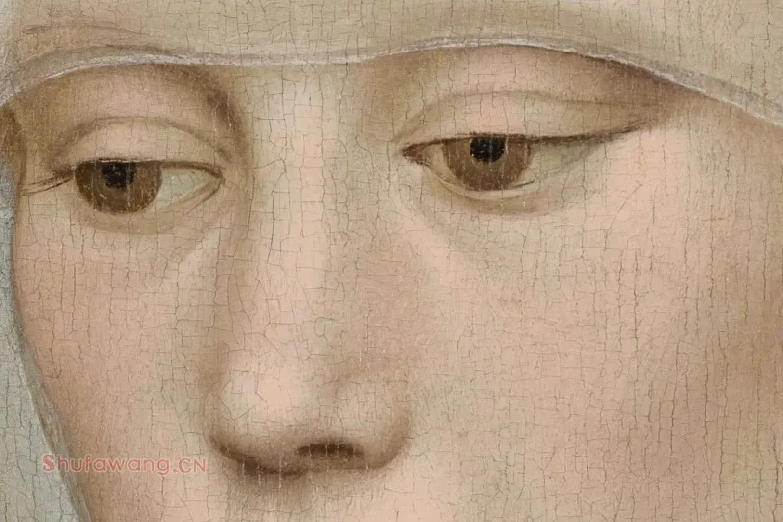 维登肖像画女士肖像油画作品高清大图局部细节 (2)