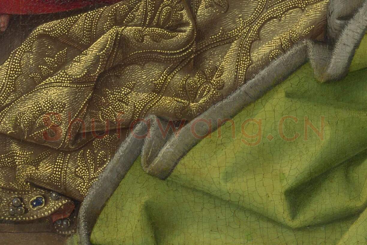 维登油画作品《抹大拉读经》高清局部 (4)