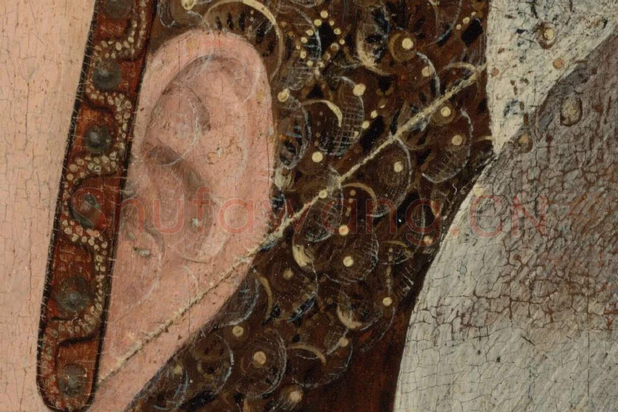 维登作品《葡萄牙伊莎贝拉的肖像》高清大图局部 (5)