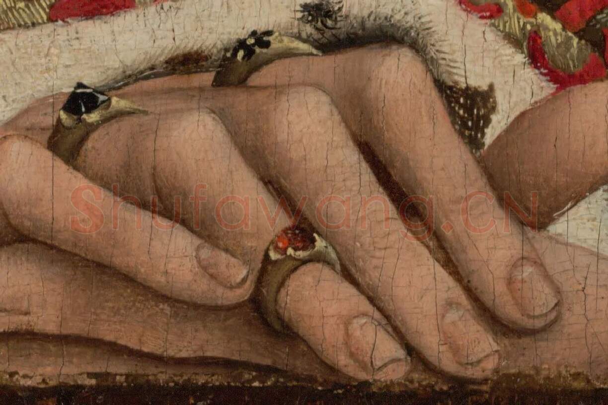 维登作品《葡萄牙伊莎贝拉的肖像》高清大图局部 (7)